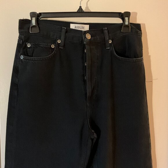 Agolde Denim - 90's Pinch Black Waist High Rise Straight leg